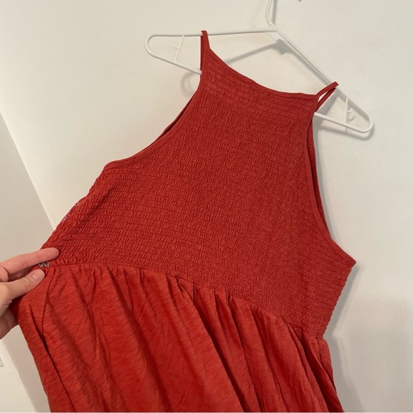 NEW NWT TORRID 3 Plus Size Super Soft Smocked High Neck Babydoll Top Orange Tank - Picture 14 of 15